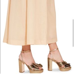 Natalia Pleated Platform Sandal in Gold - EC